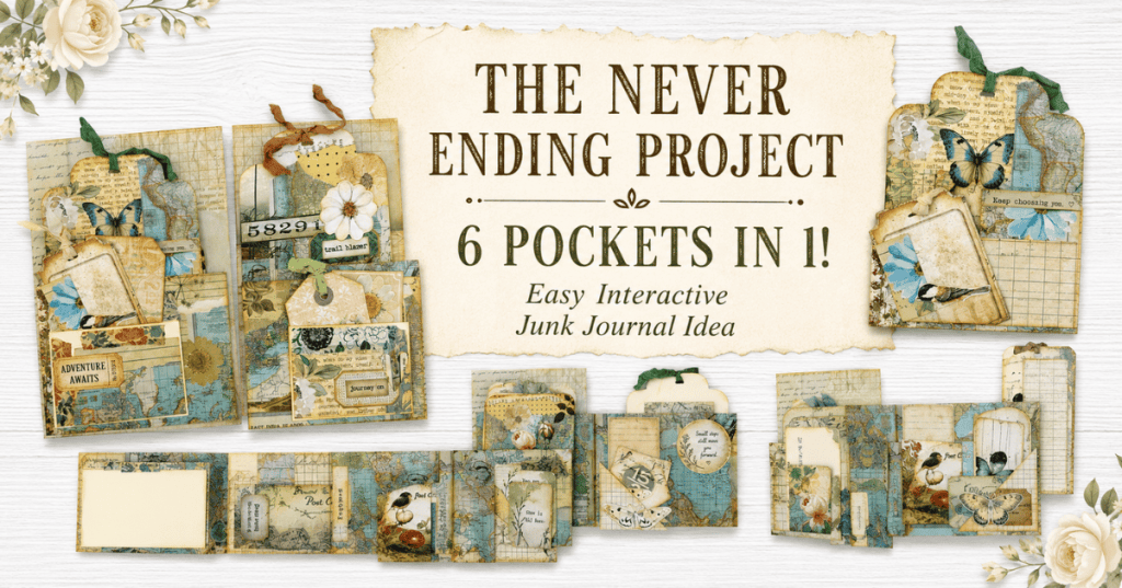 The Never Ending Pocket: 6 Pockets in One Interactive Junk Journal&nbsp;Project